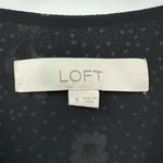 Loft | Size 6 / M | Black Floral Polka Dot Elbow Sleeve Hidden Romper Wrap Dress Photo 4