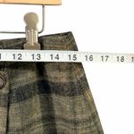 Max Mara Weekend Wrap Mini Skirt 12 Khaki Wool Glen Plaid Winter Dark Academia Tan Photo 5