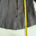 Talbots Sz 10 Irish Linen Black Mock Neck Button Down Blazer Shoulder Pads Photo 8