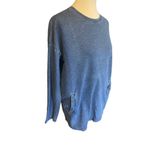 Forever 21  Women's Long Sleeve Sweatshirt Pullover Pockets Crewneck Blue Small Photo 2