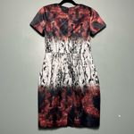 Angelys Belak Graphic Print Abstract Cocktail Dress Red Gray Women’s Size 8 Black Photo 1