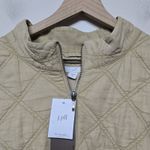 J.Jill Quilted Cotton Jacket Light Bamboo Tan Zip Front Pockets XL NWT $159 Brown Photo 2