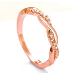Boutique NEW 14k Rose Gold-Plated S925 Simulated Diamond Eternity Twist Ring, Size 7.5 Photo 3