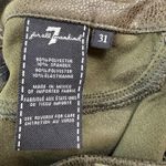 7 For All Mankind Faux Leather Skinny Pants Womens 31x26 Olive Green Jeans Slim Photo 6