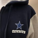 Cowboys Navy and Gray Full Zip Jacket Drawstring Hoodie Size M Size M Photo 15