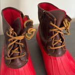Sperry  Women’s Waterproof Duck Boots Red Brown Leather Fleece Lined Size 8 Photo 5