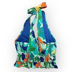 Band of Gypsies NWT Vera Green Floral Halter Crop Top Boho Blouse XS Photo 3