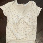 Brandy Melville NWOT  Gina floral ruched bust short sleeve tee t-shirt shirt top Photo 0