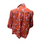 Free People Floral Tie Front Blouse Orange Short Sleeve Size S Petites Photo 11