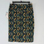 LuLaRoe Skirt Womens L Green Yellow Cassie Straight Midi Geometric Stretch NWT Photo 8
