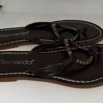 Bernardo  O-Ring Thong Sandals w Rhinestones Brown Leather Women’s 9 Photo 3