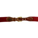Dooney & Bourke Vintage Leather Red Wool Surcingle Belt Size 38 Photo 4