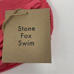 Stone Fox Swim LELE Bandeau Bikini Top Sunset Pink Knot Detail Side Ruched XS Photo 6