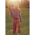 Free People FP One Kinsley Fringe Cowlneck Sweater Pink Combo Sz Small New! Photo 2