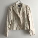 Ann Taylor Cropped Jacket ivory blazer wear to work Womens Size 2 Petite Photo 0