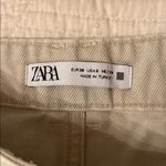 ZARA  Cream Jeans with Frayed Hem Photo 6