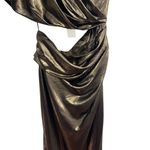 NEW NWT The Sei X Revolve One Shoulder Cutout Maxi Gown In Gold Lame Size 2 Photo 5