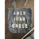 American Eagle Outfitters Distressed Denim Jean Purse Shoulder Bag Tote Shopper Size L Photo 1