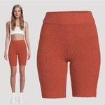 Rag and Bone Sunny Ribbed Knit Paprika Bike Shorts Photo 6