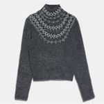 Catherine Malandrino  Faux Pearl Beaded Mock Neck Sweater Photo 2