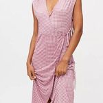 Urban Outfitters  UO Zina Gingham Wrap Midi Dress Medium Women’s Purple Photo 0
