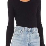 AGOLDE  maya black ribbed long sleeve scoop neck Photo 0