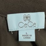 CeCe Shoulder Bow Tiered Ruffle Crinkle Chiffon Blouse Black Women’s Sz L Photo 5