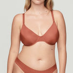 CUUP Bra the triangle clay wiring wired teardrop cups micro vneck Orange Size undefined Photo 0