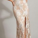 Lulus Dazzled Up Embroidered Backless Maxi Dress, Champagne, XS Photo 0