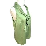 The Limited  Satin Green Blouse Women’s Size S Top Sleeveless Statement Ruffle Photo 3