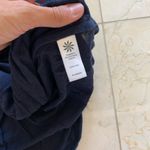 Athleta 100% Linen Blue Navy Blouse with Pocket Photo 2