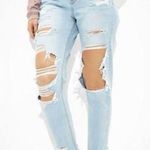 American Eagle Washed but never worn AE mom Jean, light wash, very distressed, size 4 Photo 3