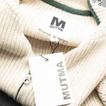 Mutma Alo Beige Ribbed Zip Front Cardigan Medium Photo 11
