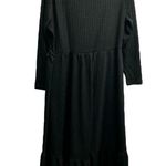 Bloomchic Black Ribbed Long Sleeve Flowing Maxi Dress in Size 14/16 Photo 1