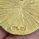 Liz Claiborne Vintage LCI Signed Red & Gold Heraldic Button Earrings Photo 12