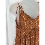 Patrons of Peace  Women's M Brown Geometric Print Mini Dress Spaghetti Straps Photo 1
