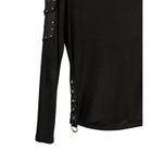 Cache Black Embellished Long Sleeve Tee T Shirt Top SHOPPING Sequins Stretch M Photo 5