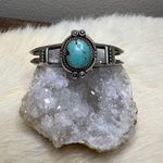 Vintage Native American Sterling Silver Turquoise Cuff Bracelet Photo 0