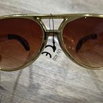 Gold Aviator Sunglasses with Brown Lenses Photo 0