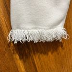 Northern Isles White Loop Fringe Thick Knit Long Sleeve Sweater Photo 4