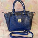 M.C. Mark Chantal vintage Designer Handbag (NEW condition) blue leather Photo 14
