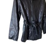 Marc New York Andrew  Women’s Black Leather Jacket Zip w/ Belt Tie Size XL Photo 1