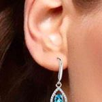 Swavorski BRILLIANCE SWAROVSKI TOPAZ & DIAMOND ACCENT EARRINGS Photo 0