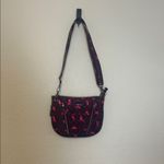 LUG SWIVEL LIKE NEW CAT PRINT NYLON CROSSBODY BAG WINE & PINK EXPANDABLE‎ DEPTH Red Photo 1