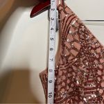 Nightway  Women prom Pink Sequin Evening Dress Low Cut Sleeveless V Neck Full 6P Photo 5