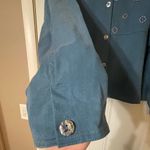 Napa Valley Embroidered Geometric Boho Style Collared Button Down Size Large Blue Photo 3