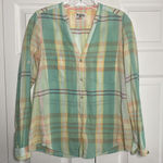 Holding Horses  Womens 0 Anthropologie Blue Plaid Cotton Tunic Top Oversized Photo 0