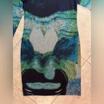 Vandana Women’s Long Sleeve Abstract Soft Dress Size Small Blue Photo 2
