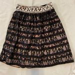 Anthropologie  Floreat 0 Skirt Lace Overlay Charente Pastel Rainbow Striped Black Photo 0