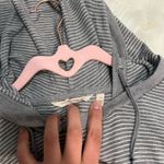 Soft Surroundings  Gray Striped Long Sleeve Hoodie Photo 3